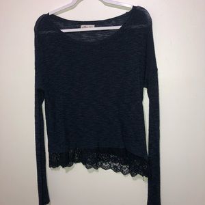 Lace trim sweater
